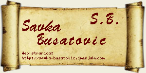 Savka Bušatović vizit kartica